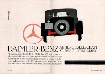 Mercedes-Benz 170 Sechszylinder 7/32 PS Modellprogramm 1931 Automobilprospekt (4656)